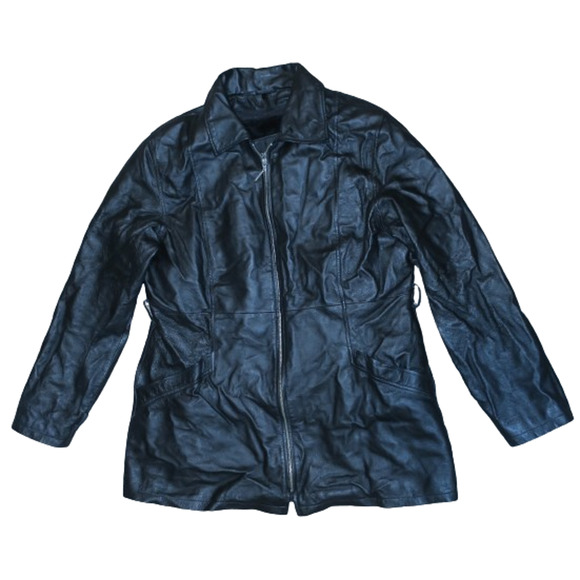 WOMENS OSCAR PIEL PERFECT LEATHER USA JACKET WITH LINER ZIP SIZE XXL - Picture 1 of 13